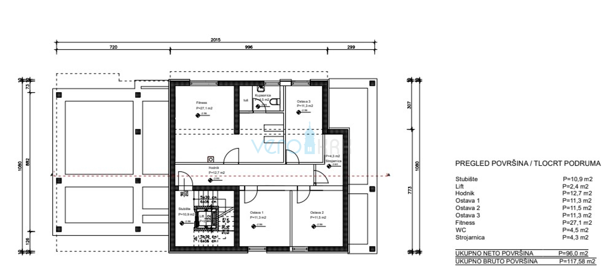 Vrbnik, otok Krk, stan 175 m2, 1. kat, terasa 40 m2, prodaja